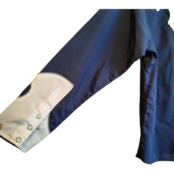 Espuela De Oro Blue Bull Riding Western embroidered Long Sleeve Shirt ME… - Picture 3 of 4